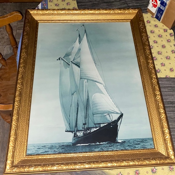 Vintage blue nose 2 antique framed photo - Picture 1 of 6